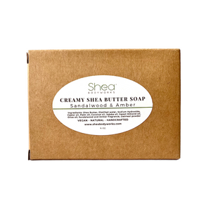 Creamy Shea Butter soap - Sandalwood and Amber - Shea BODYWORKS