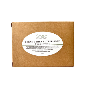 Creamy Shea Butter Soap - Peppermint & Oatmeal for Dry skin, Vegan Soap