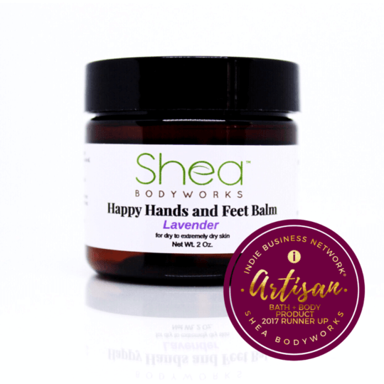 Happy Hands and Feet Balm Lavender - Shea BODYWORKS moisturizing foot balm for dry, cracked, rough and flaky skin on hands and feet